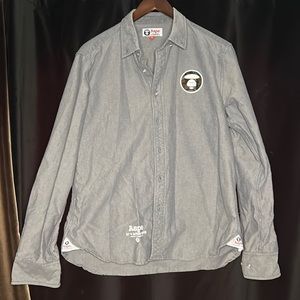 Rare Y2K A Bathing Ape (BAPE) Grey Button Down  (Size: S)